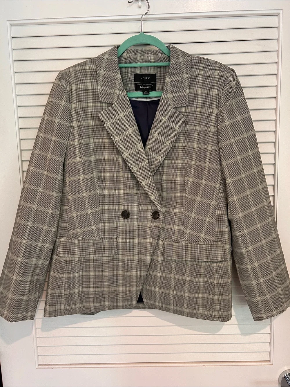J. Crew Devon blazer in plaid Italian stretch wool blend